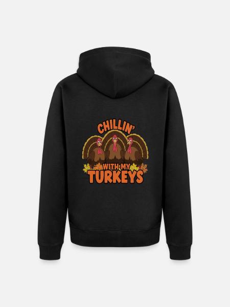 Funny Thanksgiving Turkey - Unisex Premium Organic Zip Hoodie - black