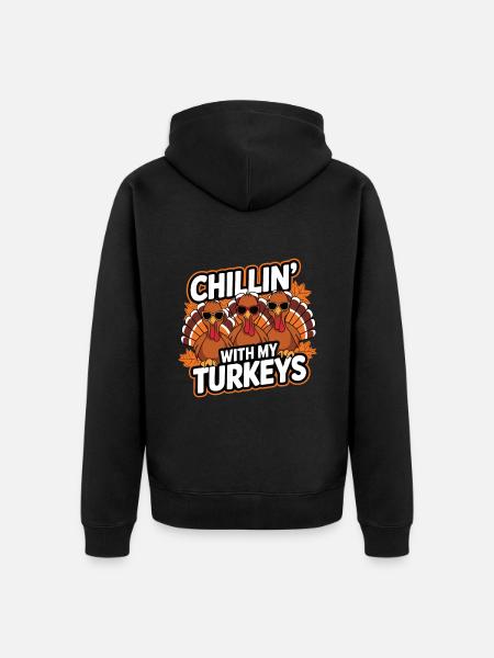 Funny Thanksgiving Turkey - Unisex Premium Organic Zip Hoodie - black
