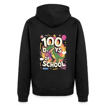 100e jour d’école 100 jour d’école des enfants - Veste à capuche bio Premium Unisexe - noir - Dos - Nico (187cm)