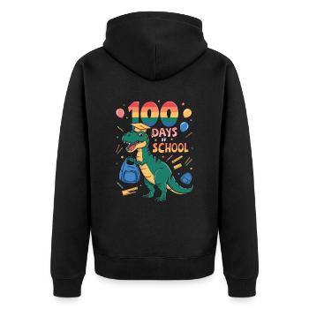 100e jour d’école 100 jour d’école des enfants - Veste à capuche bio Premium Unisexe - noir - Dos - Nico (187cm)