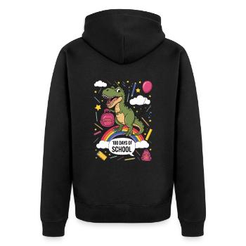 100th Day Of School 100 Day Of School Kids - Unisex Premium Organic Zip Hoodie - black - Back - Nico (187cm)