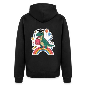 100e jour d’école 100 jour d’école des enfants - Veste à capuche bio Premium Unisexe - noir - Dos - Nico (187cm)
