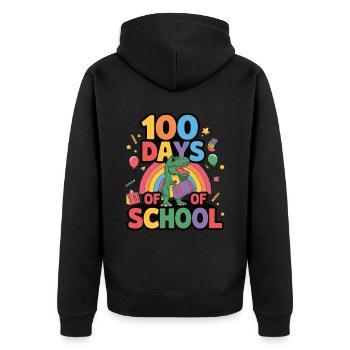 100e jour d’école 100 jour d’école des enfants - Veste à capuche bio Premium Unisexe - noir - Dos - Nico (187cm)
