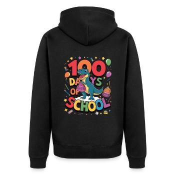 100th Day Of School 100 Day Of School Kids - Unisex Premium Organic Zip Hoodie - black - Back - Nico (187cm)