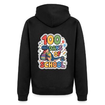 100e jour d’école 100 jour d’école des enfants - Veste à capuche bio Premium Unisexe - noir - Dos - Nico (187cm)