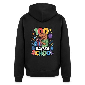 100th Day Of School 100 Day Of School Kids - Unisex Premium Organic Zip Hoodie - black - Back - Nico (187cm)