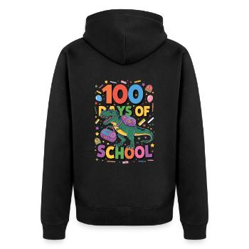 100th Day Of School 100 Day Of School Kids - Unisex Premium Organic Zip Hoodie - black - Back - Nico (187cm)