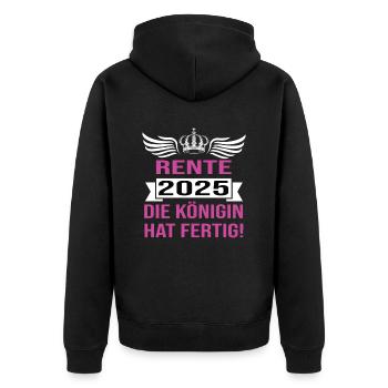 Pension 2025 Pensioner 2025 Pension 2025 - Unisex Premium Organic Zip Hoodie - black - Back - Nico (187cm)