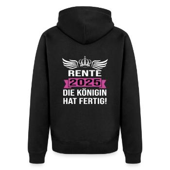 Pension 2025 Pensioner 2025 Pension 2025 - Unisex Premium Organic Zip Hoodie - black - Back - Nico (187cm)