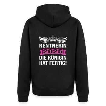Pension 2025 Pensioner 2025 Pension 2025 - Unisex Premium Organic Zip Hoodie - black - Back - Nico (187cm)