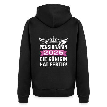 Pension 2025 Pensioner 2025 Pension 2025 - Unisex Premium Organic Zip Hoodie - black - Back - Nico (187cm)