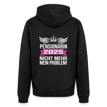 Pension 2025 Pensioner 2025 Pension 2025 - Unisex Premium Organic Zip Hoodie - black - Back - Nico (187cm)