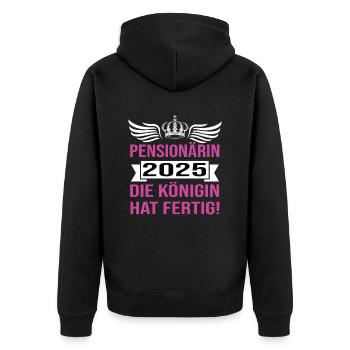 Pension 2025 Pensioner 2025 Pension 2025 - Unisex Premium Organic Zip Hoodie - black - Back - Nico (187cm)