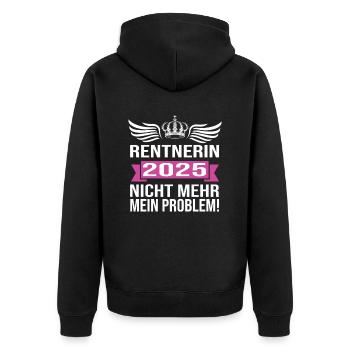 Pension 2025 Pensioner 2025 Pension 2025 - Unisex Premium Organic Zip Hoodie - black - Back - Nico (187cm)