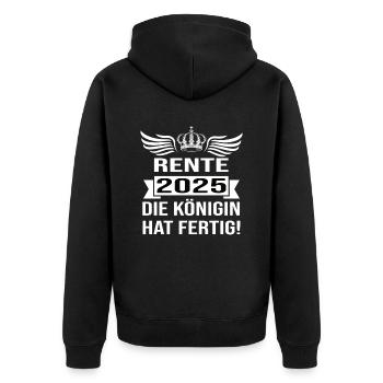 Pension 2025 Pensioner 2025 Pension 2025 - Unisex Premium Organic Zip Hoodie - black - Back - Nico (187cm)