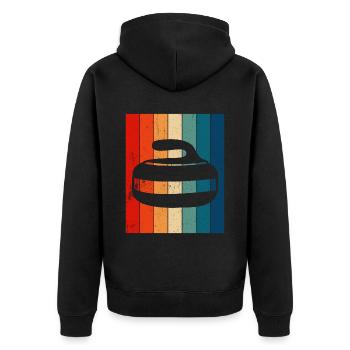 Curling Sport Curling - Unisex Premium Bio Zip Hoodie - Schwarz - Hinten - Nico (187cm)