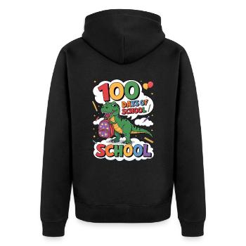 100th Day Of School 100 Day Of School Kids - Unisex Premium Organic Zip Hoodie - black - Back - Nico (187cm)