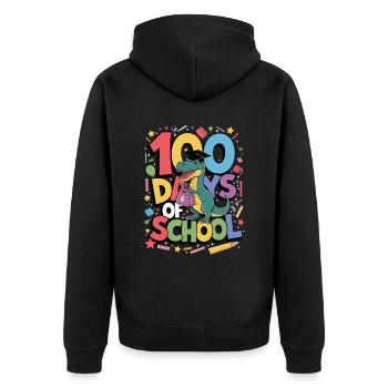 100e jour d’école 100 jour d’école des enfants - Veste à capuche bio Premium Unisexe - noir - Dos - Nico (187cm)