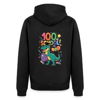100th Day Of School 100 Day Of School Kids - Unisex Premium Organic Zip Hoodie - black - Back - Nico (187cm)