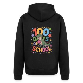 100th Day Of School 100 Day Of School Kids - Unisex Premium Organic Zip Hoodie - black - Back - Nico (187cm)