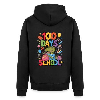 100th Day Of School 100 Day Of School Kids - Unisex Premium Organic Zip Hoodie - black - Back - Nico (187cm)