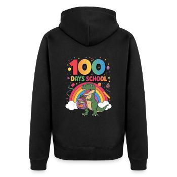 100e jour d’école 100 jour d’école des enfants - Veste à capuche bio Premium Unisexe - noir - Dos - Nico (187cm)
