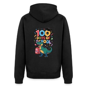 100th Day Of School 100 Day Of School Kids - Unisex Premium Organic Zip Hoodie - black - Back - Nico (187cm)