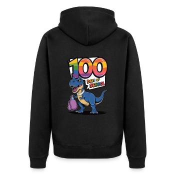 100th Day Of School 100 Day Of School Kids - Unisex Premium Organic Zip Hoodie - black - Back - Nico (187cm)
