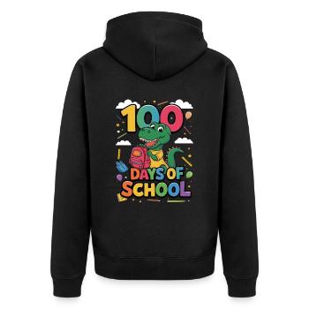 100e jour d’école 100 jour d’école des enfants - Veste à capuche bio Premium Unisexe - noir - Dos - Nico (187cm)