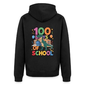 100th Day Of School 100 Day Of School Kids - Unisex Premium Organic Zip Hoodie - black - Back - Nico (187cm)