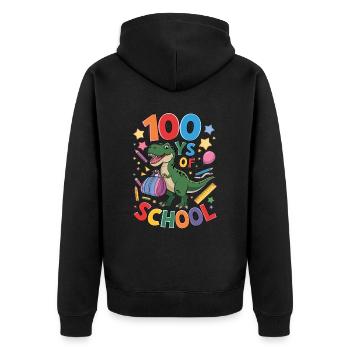 100e jour d’école 100 jour d’école des enfants - Veste à capuche bio Premium Unisexe - noir - Dos - Nico (187cm)
