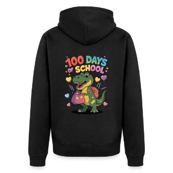 100th Day Of School 100 Day Of School Kids - Unisex Premium Organic Zip Hoodie - black - Back - Nico (187cm)