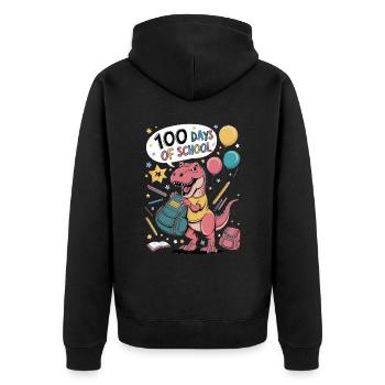 100th Day Of School 100 Day Of School Kids - Unisex Premium Organic Zip Hoodie - black - Back - Nico (187cm)