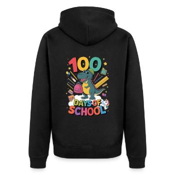 100e jour d’école 100 jour d’école des enfants - Veste à capuche bio Premium Unisexe - noir - Dos - Nico (187cm)