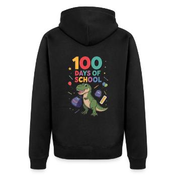100th Day Of School 100 Day Of School Kids - Unisex Premium Organic Zip Hoodie - black - Back - Nico (187cm)