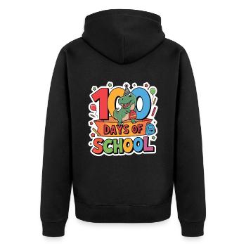 100e jour d’école 100 jour d’école des enfants - Veste à capuche bio Premium Unisexe - noir - Dos - Nico (187cm)