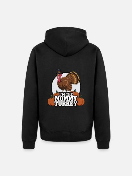 Mommy Turkey Thanksgiving - Unisex Premium Bio Zip Hoodie - Schwarz