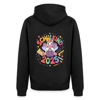 Écolier 2025 Inscription à l’école Retour à l’école - Veste à capuche bio Premium Unisexe - noir - Dos - Nico (187cm)