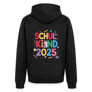 School Child 2025 School Enrollment Back to School - Unisex Premium Organic Zip Hoodie - black - Back - Nico (187cm)