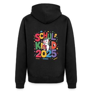 School Child 2025 School Enrollment Back to School - Unisex Premium Organic Zip Hoodie - black - Back - Nico (187cm)