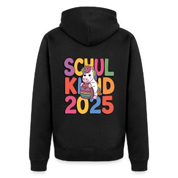 School Child 2025 School Enrollment Back to School - Unisex Premium Organic Zip Hoodie - black - Back - Nico (187cm)