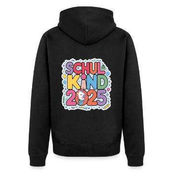 School Child 2025 School Enrollment Back to School - Unisex Premium Organic Zip Hoodie - black - Back - Nico (187cm)