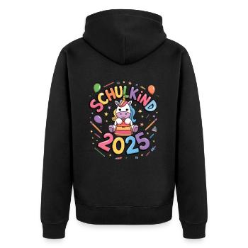 School Child 2025 School Enrollment Back to School - Unisex Premium Organic Zip Hoodie - black - Back - Nico (187cm)