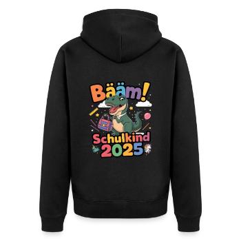 Écolier 2025 Inscription à l’école Retour à l’école - Veste à capuche bio Premium Unisexe - noir - Dos - Nico (187cm)
