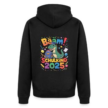 Écolier 2025 Inscription à l’école Retour à l’école - Veste à capuche bio Premium Unisexe - noir - Dos - Nico (187cm)