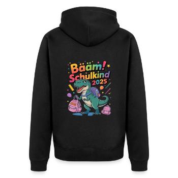 Écolier 2025 Inscription à l’école Retour à l’école - Veste à capuche bio Premium Unisexe - noir - Dos - Nico (187cm)