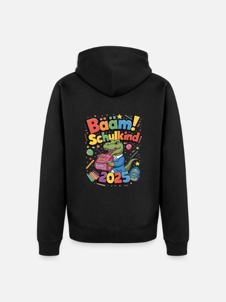 Schulkind 2025 Einschulung Schulanfang - Unisex Premium Bio Zip Hoodie - Schwarz
