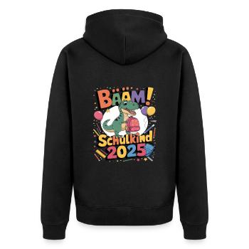 Écolier 2025 Inscription à l’école Retour à l’école - Veste à capuche bio Premium Unisexe - noir - Dos - Nico (187cm)