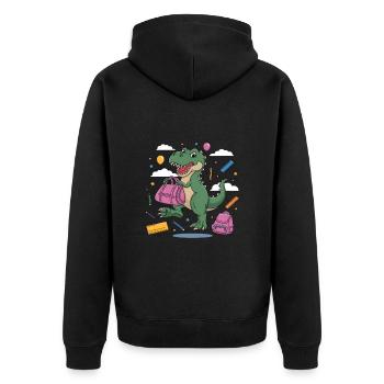 Écolier 2025 Inscription à l’école Retour à l’école - Veste à capuche bio Premium Unisexe - noir - Dos - Nico (187cm)