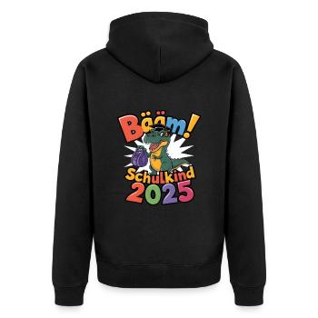 Écolier 2025 Inscription à l’école Retour à l’école - Veste à capuche bio Premium Unisexe - noir - Dos - Nico (187cm)